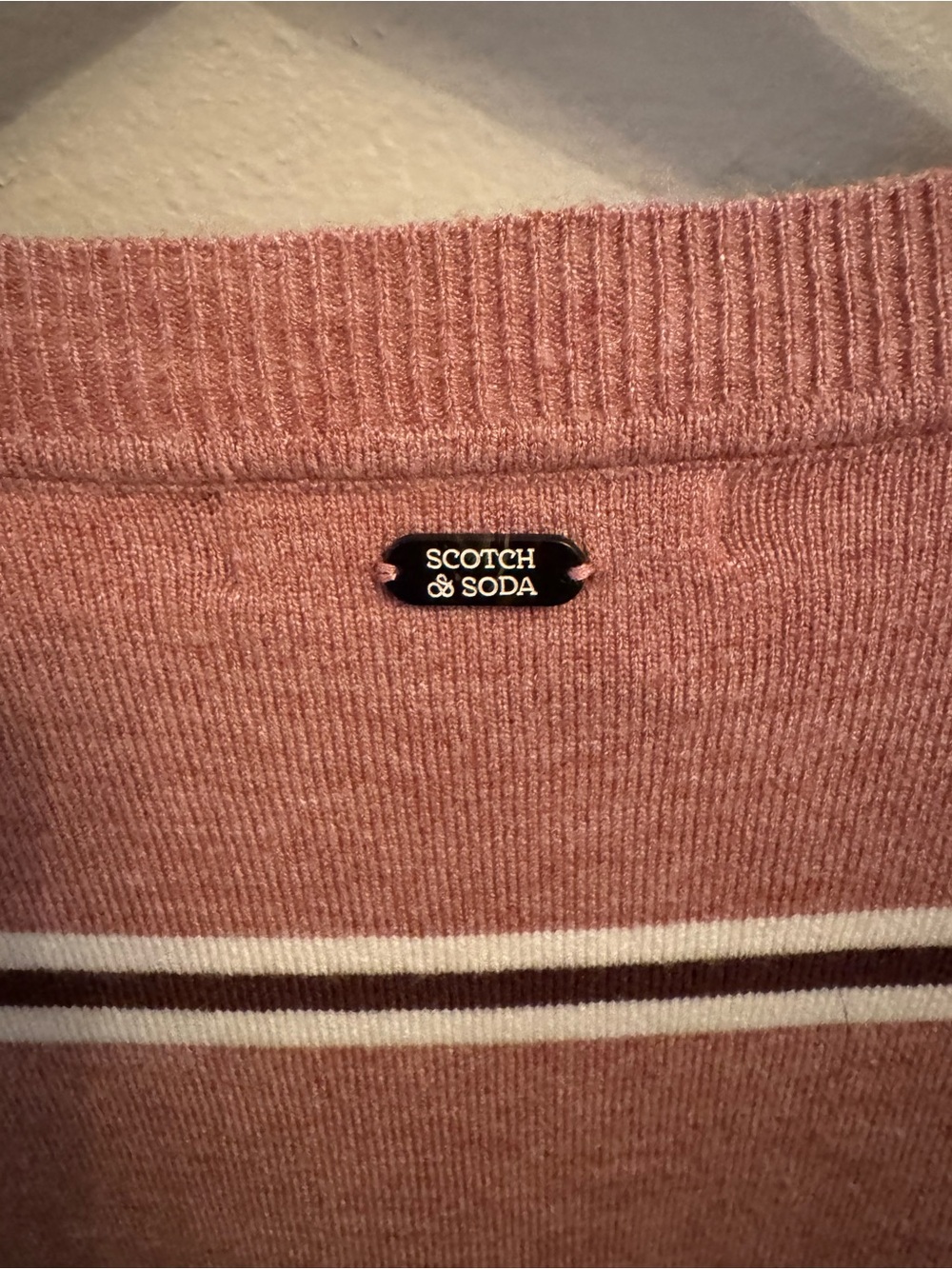 Scotch & Soda Brown and Mauve striped sweater XL NWT - Picture 6 of 8
